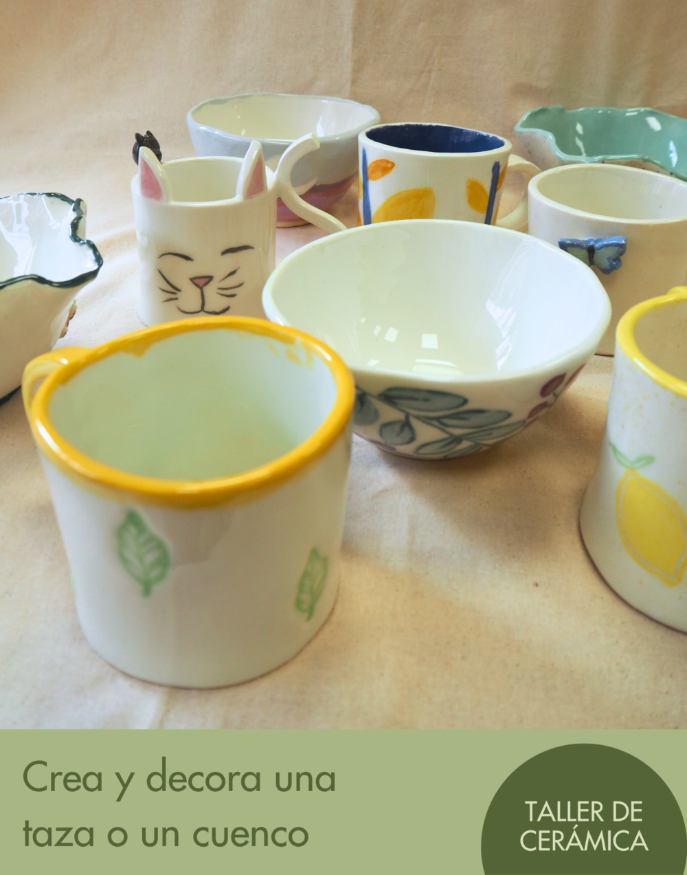 Taller de cerámica Crea y decora una taza o un cuenco
